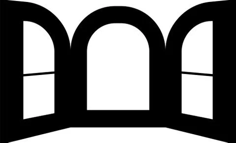 Monochrome Open window frame Stock Illustration