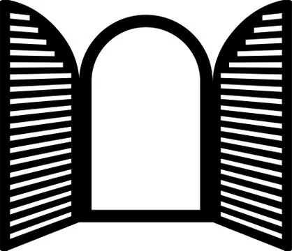 Monochrome Open window frame Stock Illustration