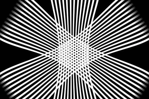 Monochrome Optical Art Abstract Background with Geometric Lines Stock Illustration