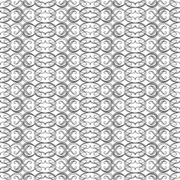 Monochrome ornate seamless pattern Stock Illustration