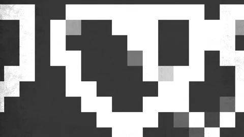 Monochrome overlapping pixelated pattern in grid formation Stock Footage 263800475
