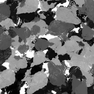 Monochrome Painted Leaf Cluster Pattern Background Illustrazione stock