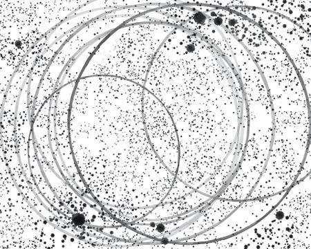 Monochrome painted rounds and blots. Grunge style design for textile, website Stock Illustration