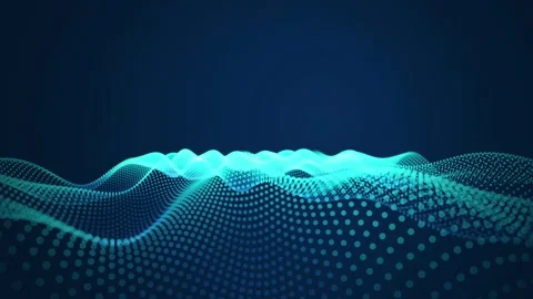 Monochrome particle waves flow in a seamless loop Stock Footage 340957531
