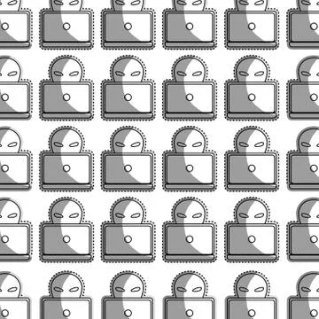 Monochrome pattern with criminal hacker and laptop Stock-Illustration