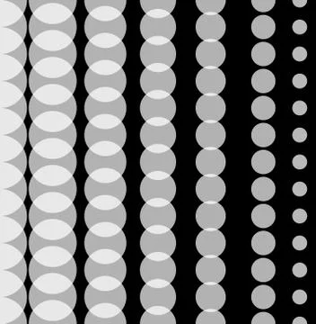 Monochrome pattern with dots, circles. Vertically seamless. Stock Illustration