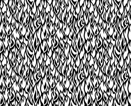 Monochrome pattern with fire Stock Illustration