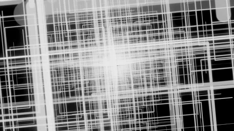 Monochrome pattern with the imitation of flight through white grid. Design Stock Footage 206146914