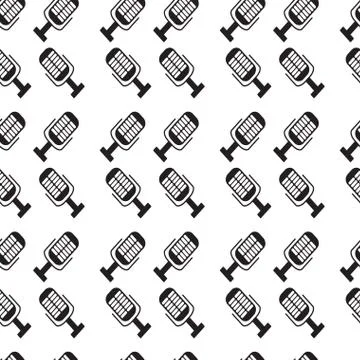 Monochrome pattern microphone Stock Illustration
