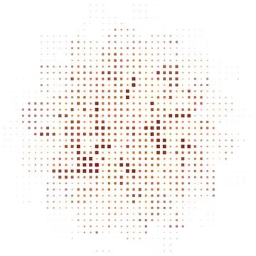 Monochrome pattern with orange, brown, yellow squares around the circumferenc 스톡 일러스트