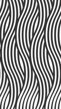 Monochrome pattern vector background with abstract black and white wavy geo.. Illustrazione stock