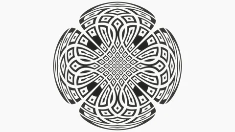 Monochrome patterns and ornaments made of abstract rays of light and lines. Loop Stock Footage 247942862