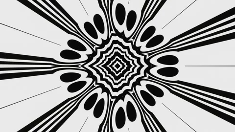 Monochrome patterns and ornaments made of abstract rays of light and lines. Loop Stock Footage 247942955