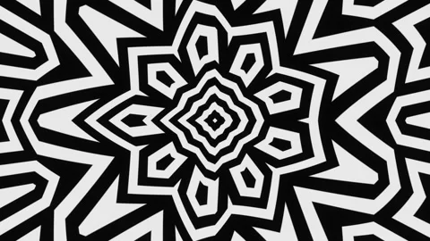 Monochrome patterns and ornaments made of abstract rays of light and lines. Loop Stock Footage 247942976