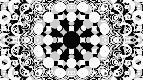 Monochrome patterns and ornaments made of abstract rays of light and lines. Loop Stock Footage 247943012