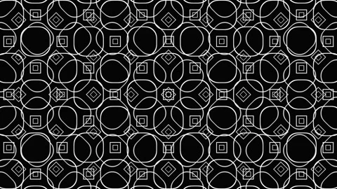 Monochrome patterns and ornaments made of abstract rays of light and lines. Loop Stock Footage 247943037