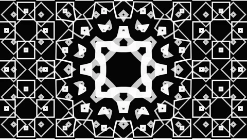 Monochrome patterns and ornaments made of abstract rays of light and lines. Magi Video stock 247943058