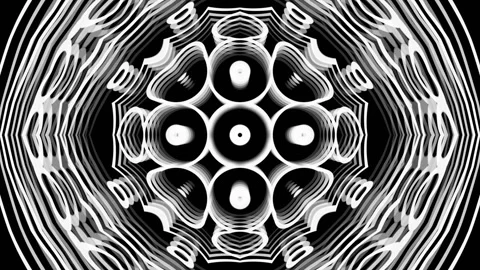 Monochrome patterns and ornaments made of abstract rays of light and lines. Loop Stock Footage 247943064
