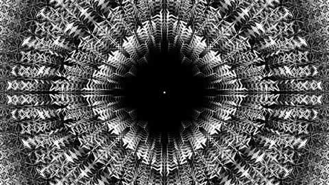 Monochrome patterns and ornaments made of abstract rays of light and lines. Loop Stock Footage 247943088