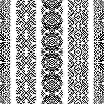 Monochrome persian motif pattern texture design background Stock Illustration