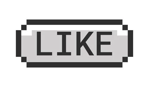 Like monochrome pixel art button Illustrazione stock