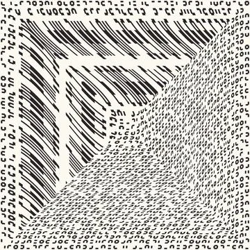 Monochrome Pixel Glitch Effect Textured Pattern Stock Illustration
