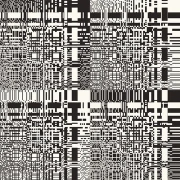 Monochrome Pixel Glitch Effect Textured Pattern Illustrazione stock