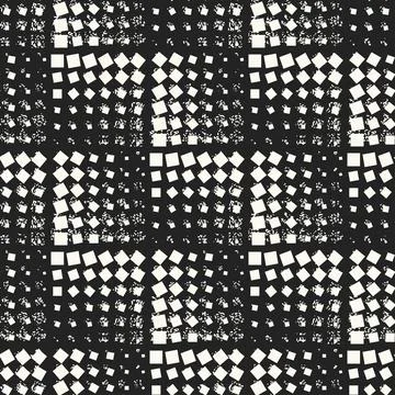 Monochrome Pixel Glitch Effect Textured Mosaic Pattern Illustrazione stock