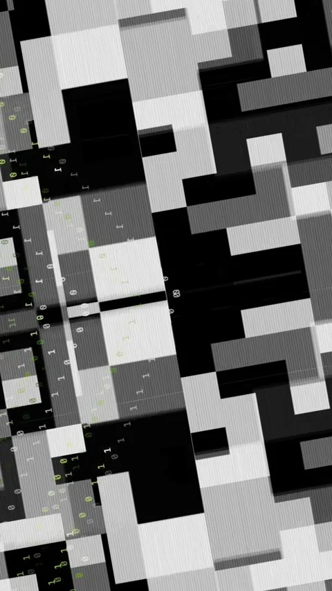 Monochrome Pixel Grid Motion Background Video stock 347190579