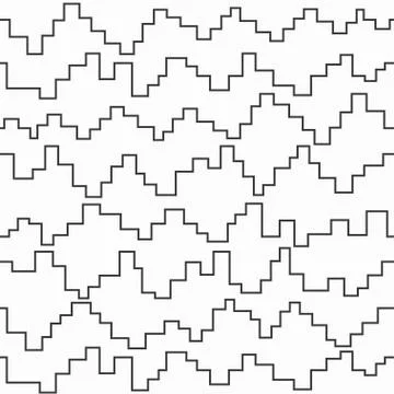 Monochrome pixel zigzag seamless pattern Stock Illustration