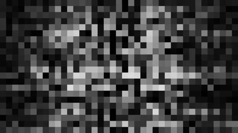 Monochrome pixelated digital noise abstract background with purple line glitch Video stock 340508283