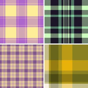 Monochrome plaid pattern bundle minimalist projects. Clean tartan contrasts e Illustrazione stock