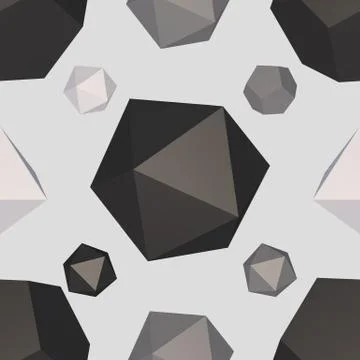 Monochrome polygon seamless pattern. Stock Illustration