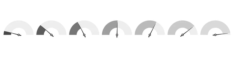 Monochrome progress level with low, high and medium bar. Level risk graph o.. Stock Illustration
