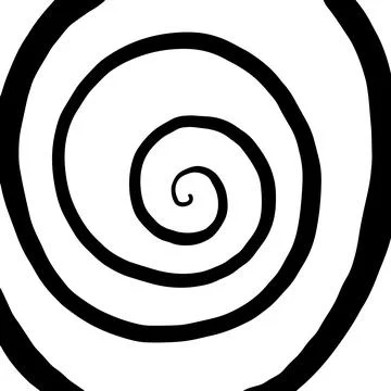 Monochrome psychedelic spiral pattern. Stock Illustration