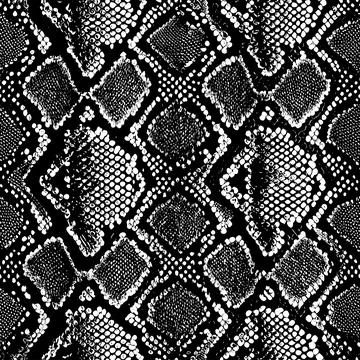 Monochrome Python Skin Seamless Artwork Stock Illustration
