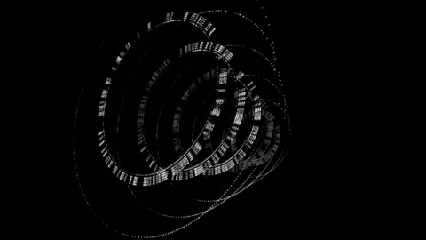 Monochrome Quantum Logic Visualization with Cryptographic Data and Tech Metrics Stock Footage 334100266