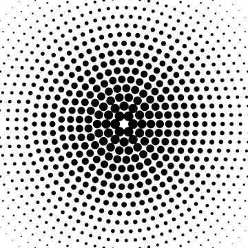 Monochrome radial halftone pattern design vector illustration graphic element Stock Illustration