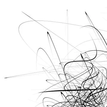 Monochrome random chaotic squiggle lines abstract artistic pattern Stockillustratie