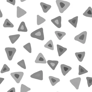 Monochrome random triangle seamless pattern on white background. Stock Illustration