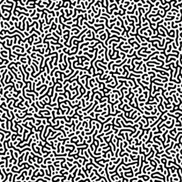 Monochrome reaction diffusion seamless pattern. Stock Illustration