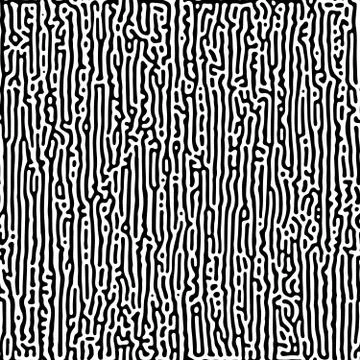 Monochrome reaction diffusion seamless pattern. Stock Illustration