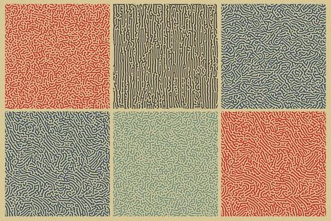 Monochrome reaction diffusion seamless pattern. Stock Illustration