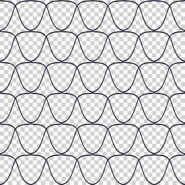Monochrome repeating print in the form of a grid on a transparent backgroun.. Stock Photos