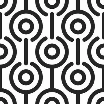 Monochrome retro circle seamless pattern イラスト素材