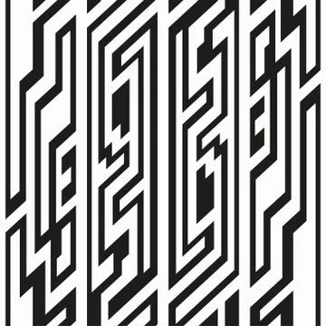 Monochrome retro geometric seamless pattern Stock Illustration