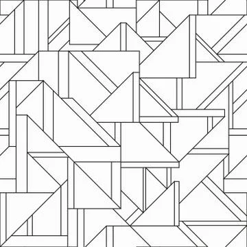 Monochrome retro triangle seamless pattern Stock Illustration