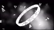 Monochrome Rotating Ring Of Triangles Animation - Loop Stock Footage
