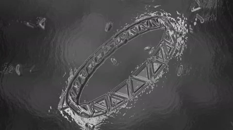 Monochrome Rotating Ring of Triangles Animation - Loop 스톡 동영상 67009276