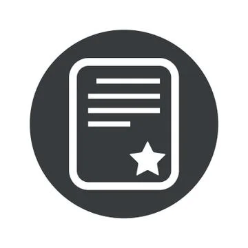 Monochrome round best document icon Stock Illustration